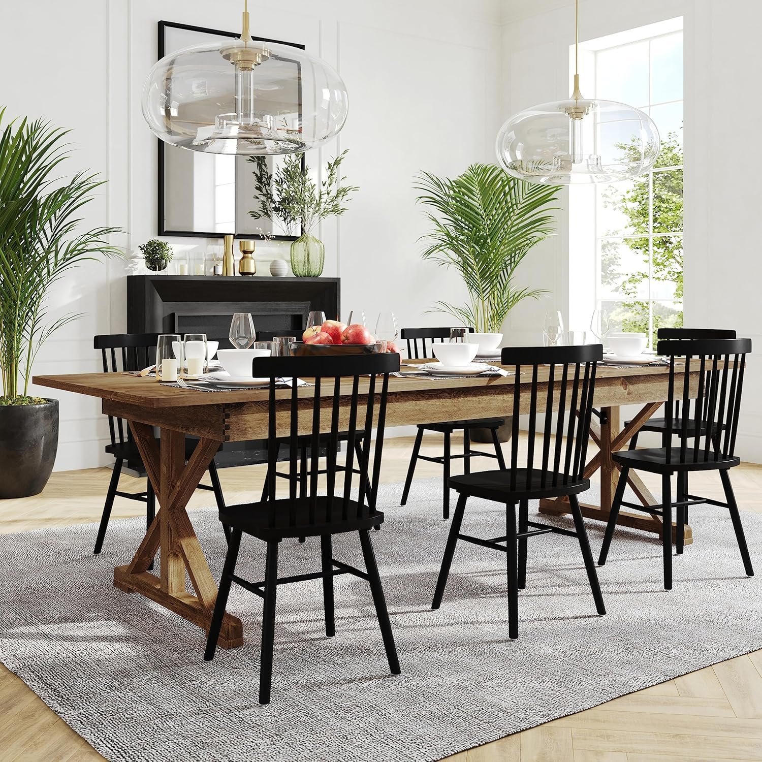 Farmhouse Dining Room Table with X Legs