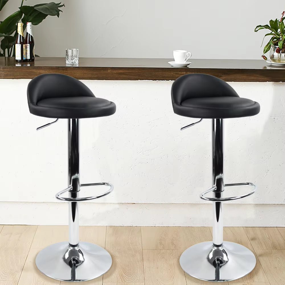 PU Leather Bar Stool with Swivel & Backrest